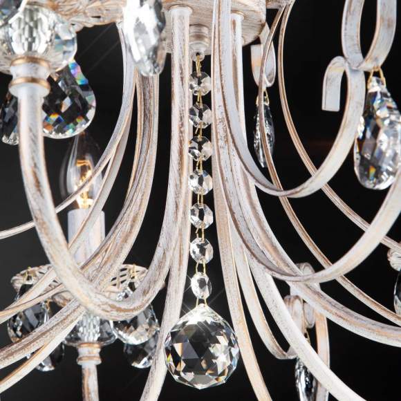 3305/5 Люстра Eurosvet белый с золотом/прозрачный хрусталь Strotskis 3305/5 Люстра Eurosvet белый с золотом/прозрачный хрусталь Strotskis