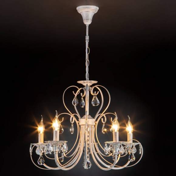 3305/5 Люстра Eurosvet белый с золотом/прозрачный хрусталь Strotskis 3305/5 Люстра Eurosvet белый с золотом/прозрачный хрусталь Strotskis