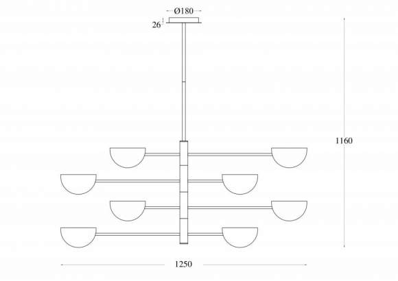Люстра на штанге Maytoni Mollis MOD126PL-08B Люстра на штанге Maytoni Mollis MOD126PL-08B