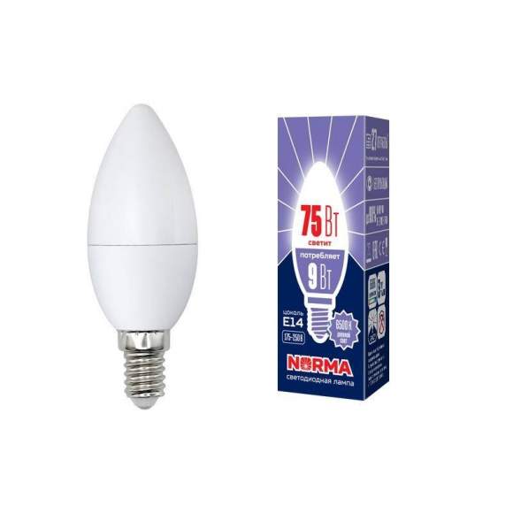Лампа светодиодная (UL-00003802) E14 9W 6500K матовая LED-C37-9W/DW/E14/FR/NR Лампа светодиодная (UL-00003802) E14 9W 6500K матовая LED-C37-9W/DW/E14/FR/NR