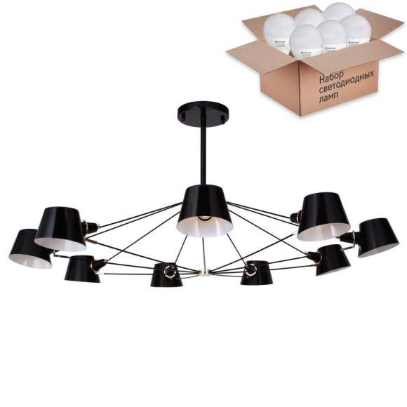 Люстра на штанге с лампочками Favourite Eimer 1512-9P+Lamps E14 P45