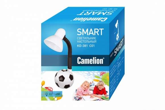 Настольная лампа Camelion KD-381 ''Мяч'' C01 белый 12607