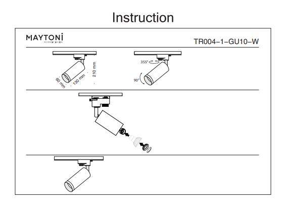 Однофазный светильник для трека Maytoni Track TR004-1-GU10-W