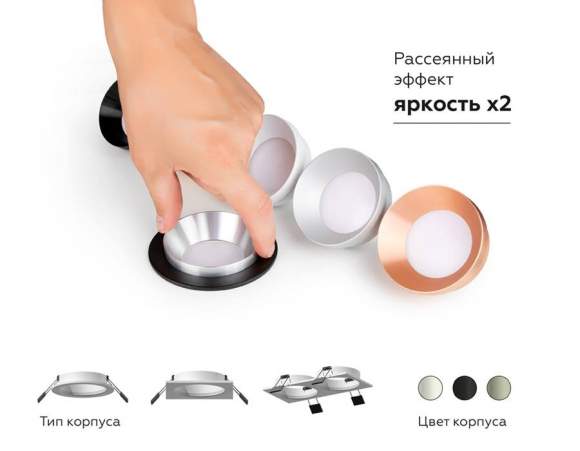 Корпус светильника встраиваемый для насадок D70mm Ambrella light Diy Spot C7623 Корпус светильника встраиваемый для насадок D70mm Ambrella light Diy Spot C7623
