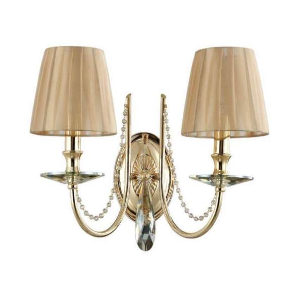 Бра Crystal Lux с лампочками VICTORIA AP2 GOLD/AMBER+Lamps E14 Свеча