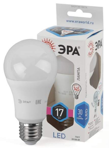 Светодиодная лампа Е27 17W 4000К (белый) Эра LED A60-17W-840-E27 (Б0031700)