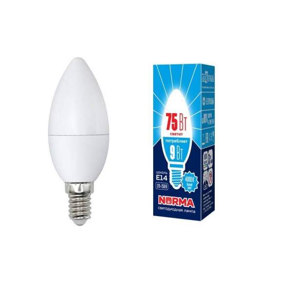 Лампа светодиодная (UL-00003803) E14 9W 4000K матовая LED-C37-9W/NW/E14/FR/NR Лампа светодиодная (UL-00003803) E14 9W 4000K матовая LED-C37-9W/NW/E14/FR/NR