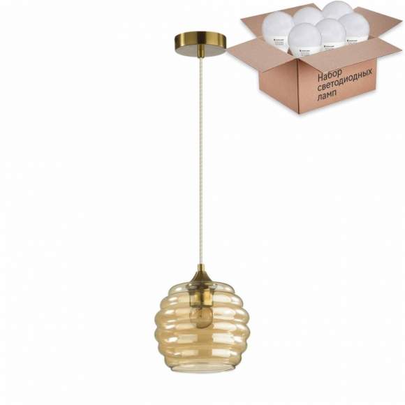 Подвесной светильник с лампочкой Lumion Monty 5285/1+Lamps E27 P45