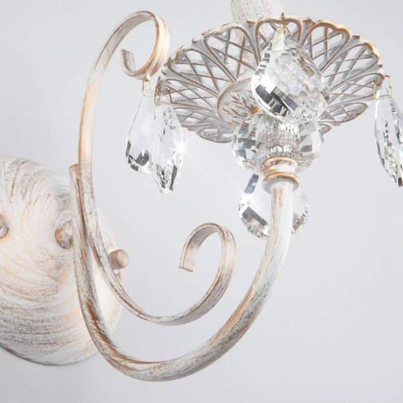 3305/1 Настенное бра Eurosvet белый с золотом/прозрачный хрусталь Strotskis