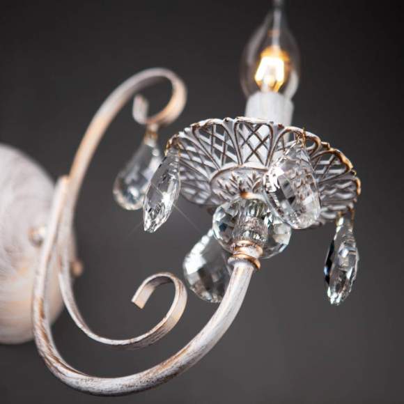 3305/1 Настенное бра Eurosvet белый с золотом/прозрачный хрусталь Strotskis