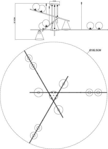 Люстра на штанге Arte Lamp Jacob A7029PL-9BK Люстра на штанге Arte Lamp Jacob A7029PL-9BK