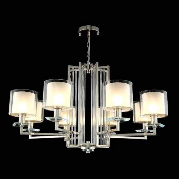 Подвесная люстра Crystal Lux с поддержкой Алиса NICOLAS SP-PL8 NICKEL/WHITE-А