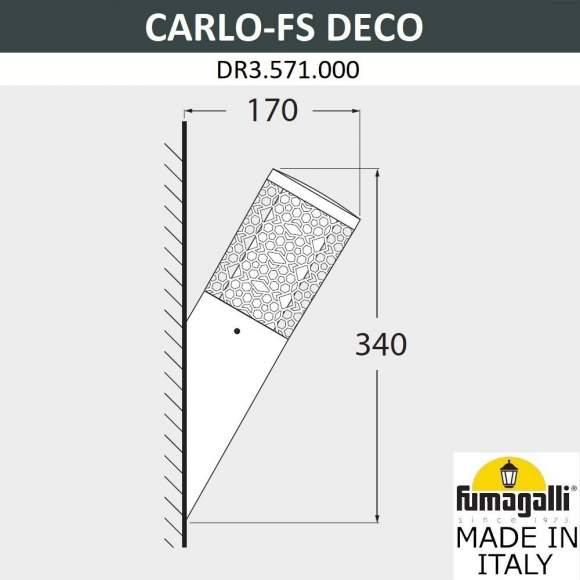 Светильник уличный настенный Fumagalli Carlo Deco-FS DR3.571.000.WXU1L Светильник уличный настенный Fumagalli Carlo Deco-FS DR3.571.000.WXU1L