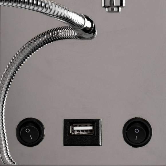 Бра с дополнительной лампой для чтения и USB Arte Lamp Elba A2581AP-2CC Бра с дополнительной лампой для чтения и USB Arte Lamp Elba A2581AP-2CC