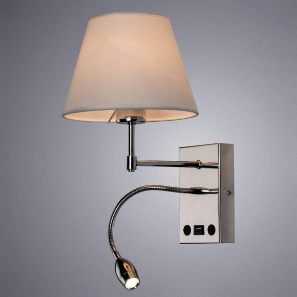Бра с дополнительной лампой для чтения и USB Arte Lamp Elba A2581AP-2CC Бра с дополнительной лампой для чтения и USB Arte Lamp Elba A2581AP-2CC
