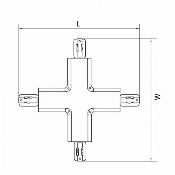 Трехфазный X-образный соединитель для шинопровода Barra Lightstar 504147 Трехфазный X-образный соединитель для шинопровода Barra Lightstar 504147