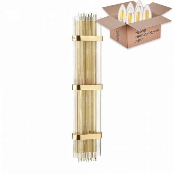 Настенный светильник с лампочками Odeon Light Empire 4853/6W+Lamps E14 Свеча Настенный светильник с лампочками Odeon Light Empire 4853/6W+Lamps E14 Свеча