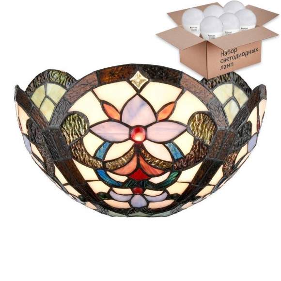 Бра с лампочкой Velante Тиффани 826-801-01+Lamps E27 P45