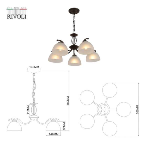 Подвесная люстра Rivoli Jackeline 9141-305 (Б0054758) Подвесная люстра Rivoli Jackeline 9141-305 (Б0054758)