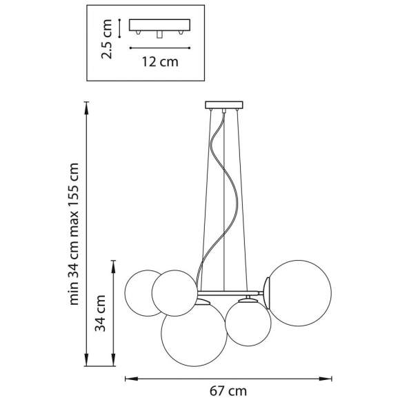 815051 Подвесная люстра Lightstar Globo (MD9502/5A) 815051 Подвесная люстра Lightstar Globo (MD9502/5A)