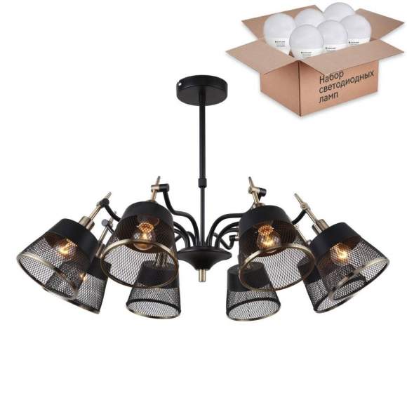 Потолочная люстра F-Promo Eget с лампочками 2197-8U+Lamps E14 P45