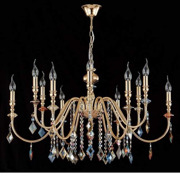 MERCEDES SP6+6 GOLD/COLOR Люстра подвесная Crystal Lux MERCEDES