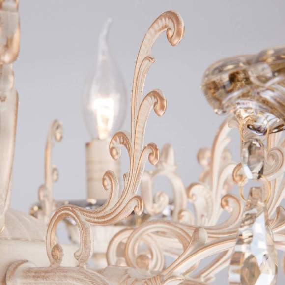 3281/8 Люстра хрустальная Eurosvet 3281 белый с золотом/тонированный хрусталь Strotskis