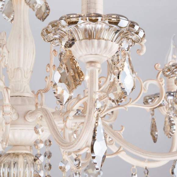 3281/8 Люстра хрустальная Eurosvet 3281 белый с золотом/тонированный хрусталь Strotskis