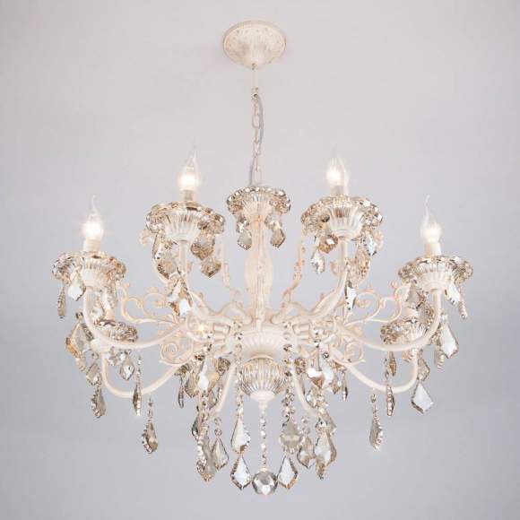 3281/8 Люстра хрустальная Eurosvet 3281 белый с золотом/тонированный хрусталь Strotskis