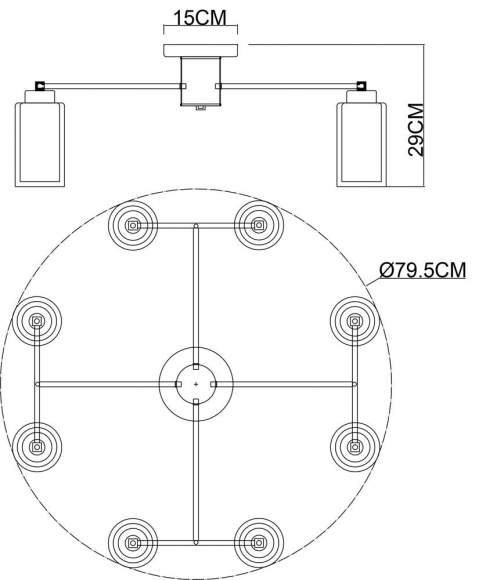 Потолочная люстра Arte Lamp Leo A7027PL-8BK Потолочная люстра Arte Lamp Leo A7027PL-8BK