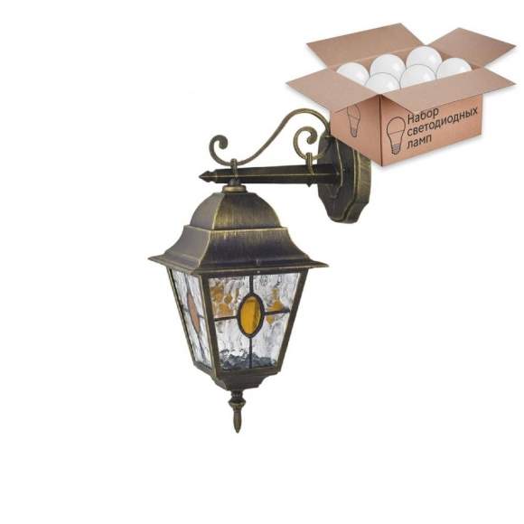 Уличный настенный светильник с лампочкой Favourite Zagreb 1805-1W+Lamps А60