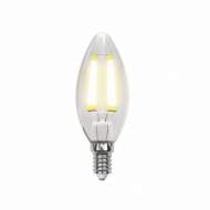 Филаментная светодиодная лампа E14 6W 3000K (теплый) Sky Uniel LED-C35-6W-WW-E14-CL PLS02WH (UL-00000199)