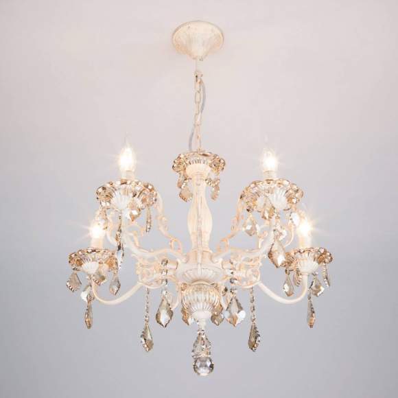 3281/5 Люстра хрустальная Eurosvet 3281 белый с золотом/тонированный хрусталь Strotskis