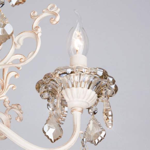 3281/5 Люстра хрустальная Eurosvet 3281 белый с золотом/тонированный хрусталь Strotskis