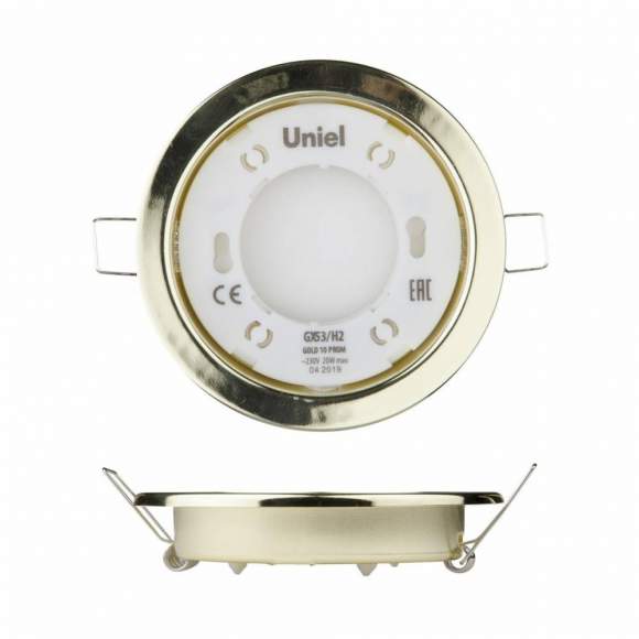 Набор из 10 шт, Встраиваемый ультратонкий светильник Uniel GX53/H2 GOLD 10 PROM (UL-00005053)