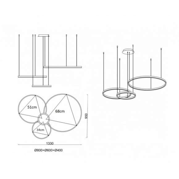 Подвесная люстра Kink Light Кастела 08263,36P (20542)