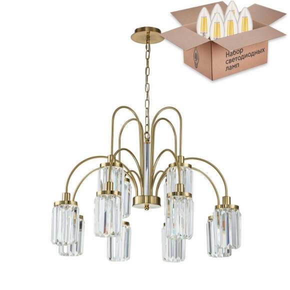 Подвесная люстра с лампочками Favourite Duke 2969-12P+Lamps E14 Свеча Подвесная люстра с лампочками Favourite Duke 2969-12P+Lamps E14 Свеча