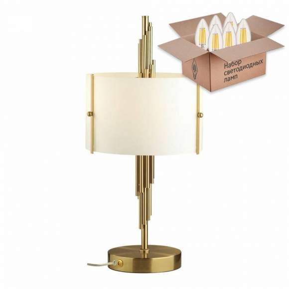 Настольная лампа Odeon Margaret с лампочками 5415/2T+Lamps E27 Свеча