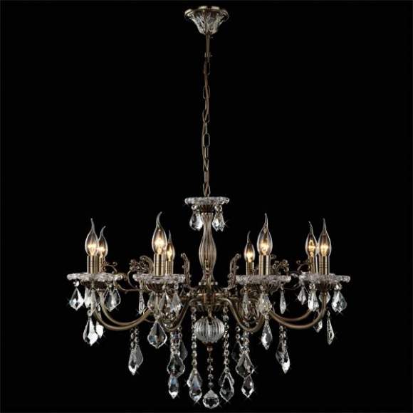 3281/8 Люстра хрустальная Eurosvet 3281 античная бронза/прозрачный хрусталь Strotskis