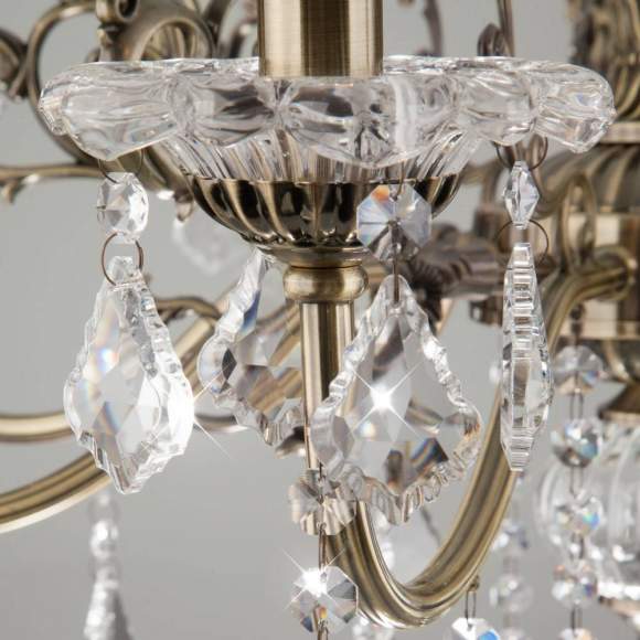 3281/8 Люстра хрустальная Eurosvet 3281 античная бронза/прозрачный хрусталь Strotskis