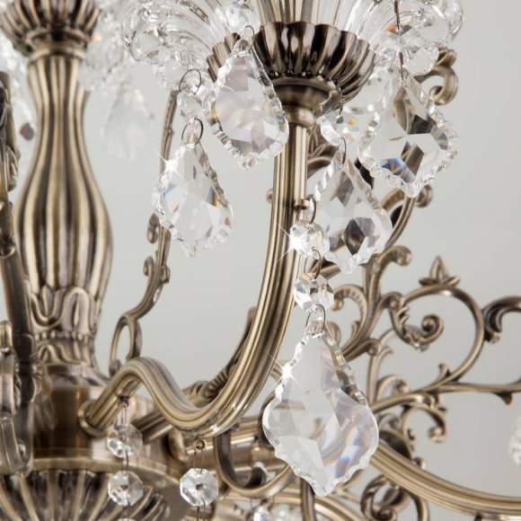 3281/8 Люстра хрустальная Eurosvet 3281 античная бронза/прозрачный хрусталь Strotskis