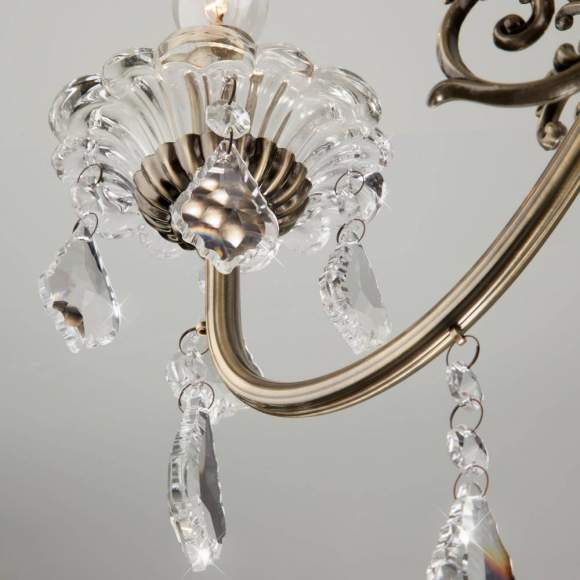 3281/8 Люстра хрустальная Eurosvet 3281 античная бронза/прозрачный хрусталь Strotskis