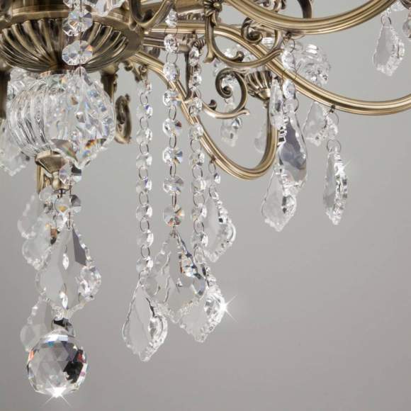 3281/8 Люстра хрустальная Eurosvet 3281 античная бронза/прозрачный хрусталь Strotskis