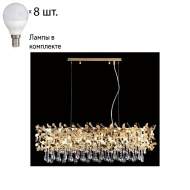 Подвесная люстра Crystal Lux с лампочками Romeo SP8 Gold L1000+Lamps E14 P45