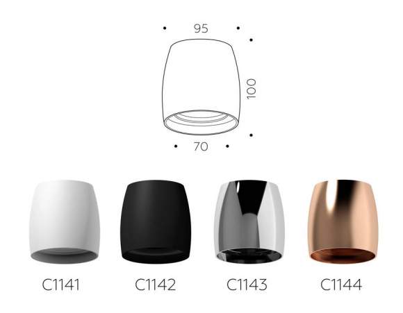 Корпус светильника накладной для насадок D70mm Ambrella light Diy Spot C1144