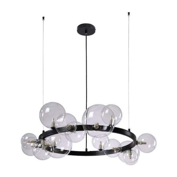 Подвесная люстра Crystal Lux с поддержкой Алиса AGATA SP15 V2 BLACK/TRANSPARENTE-А