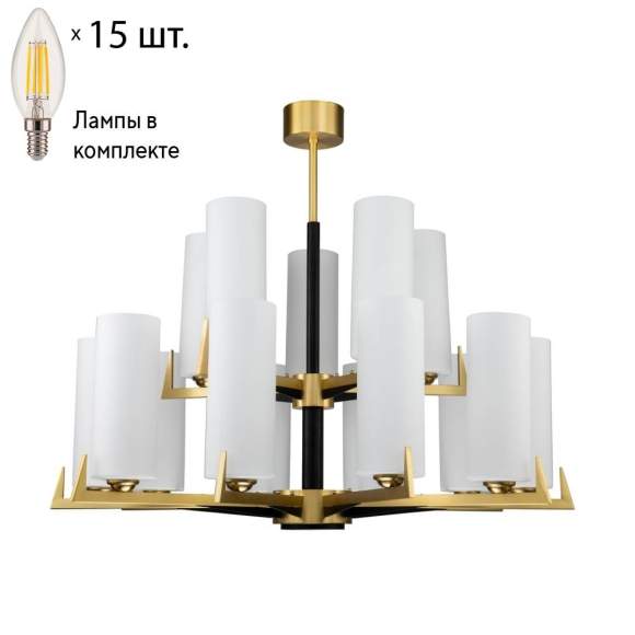 Люстра на штанге с лампочками Favourite Maximo 2623-15P+Lamps E14 Свеча