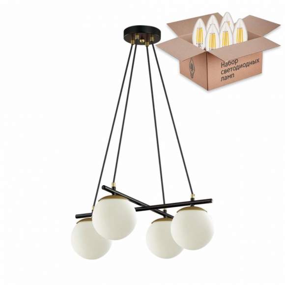 Подвесная люстра Lumion Randi с лампочками 5212/4+Lamps E27 Свеча Подвесная люстра Lumion Randi с лампочками 5212/4+Lamps E27 Свеча