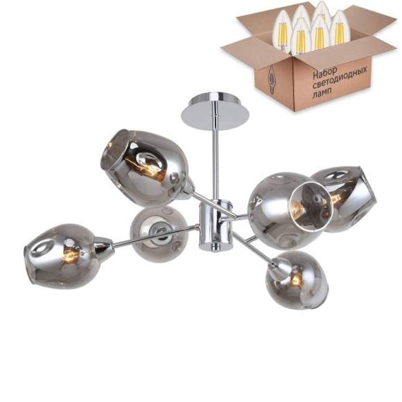 Люстра на штанге F-Promo Tilda с лампочками 2657-6U+Lamps E14 Свеча Люстра на штанге F-Promo Tilda с лампочками 2657-6U+Lamps E14 Свеча