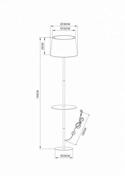 Торшер со столиком Arte lamp Connor A2102PN-1WH